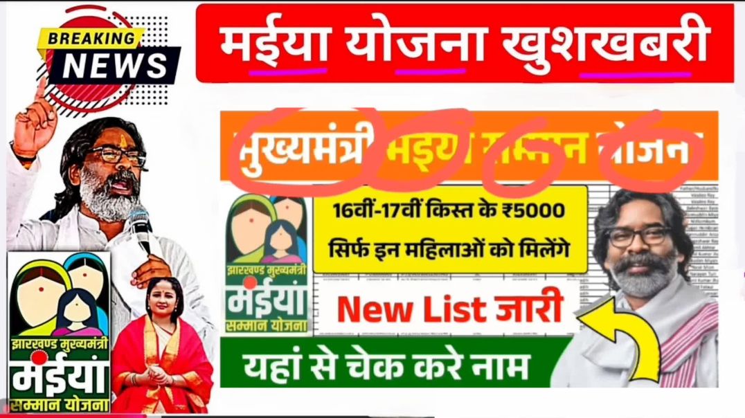 ⁣13 Dec आज जारी 12 जिलों में मईया सम्मान योजना
