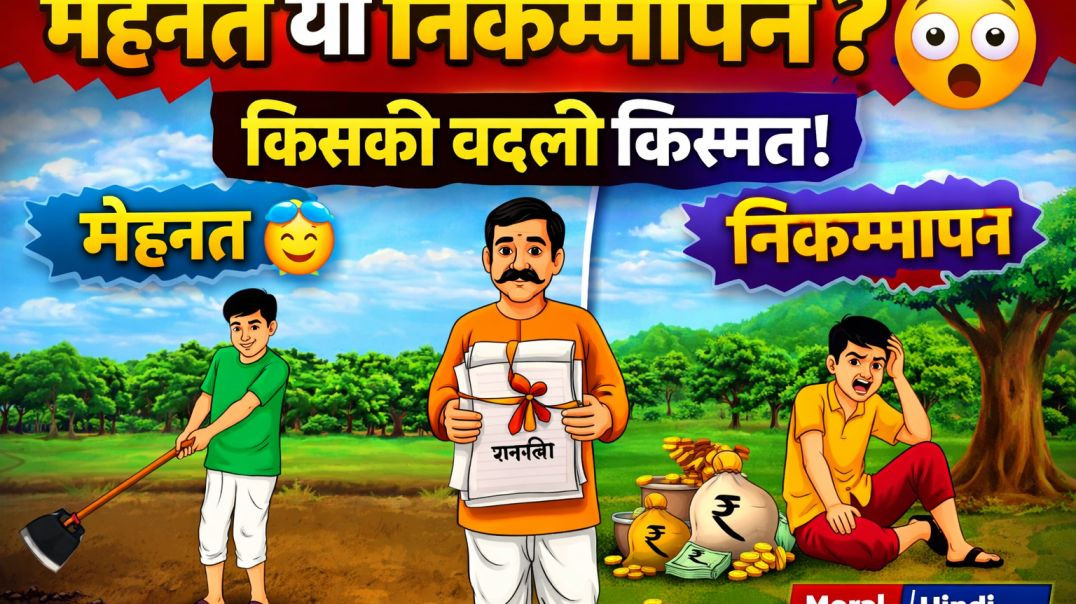 ⁣एक मेहनती बेटा और एक निकम्मा बेटा | बाप की सम्पत्ति का बटवारा | Moral Cartoon Story