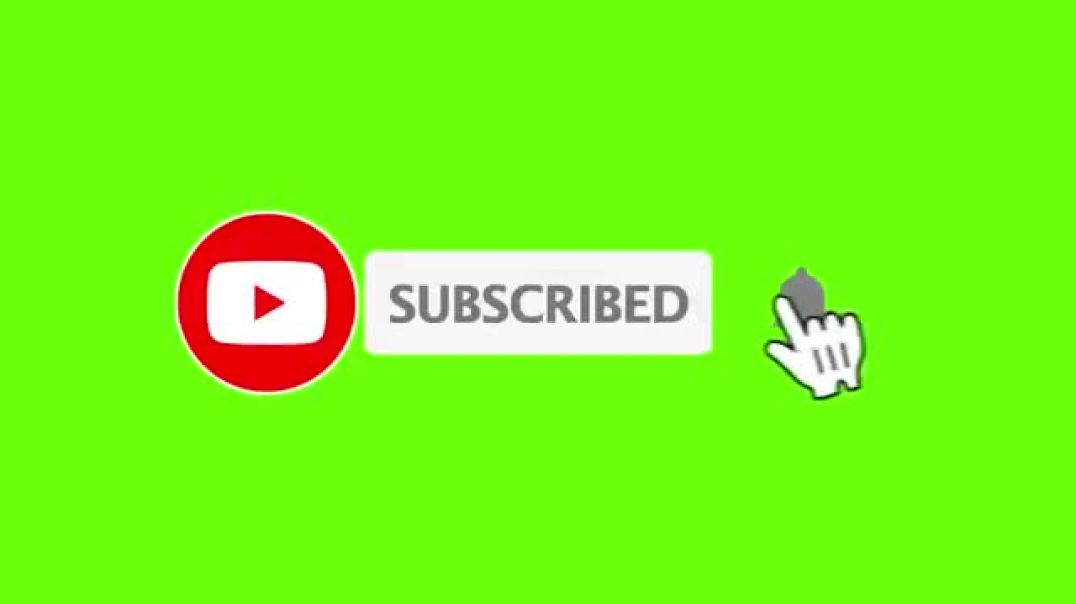 ⁣Youtube Animated Green screen Subscribe button with bell icon sound tone #greenscreen