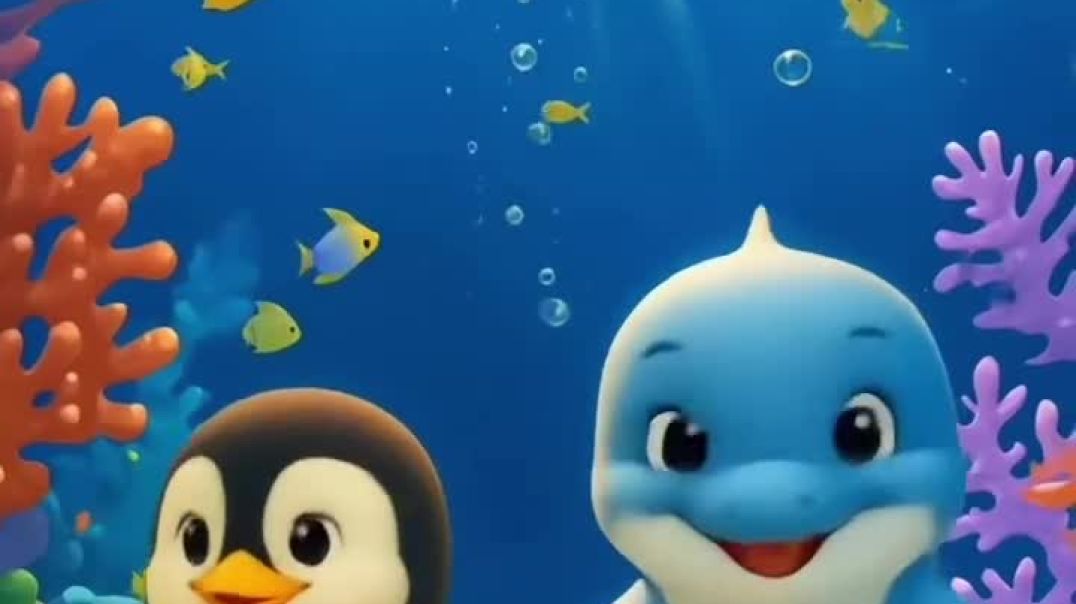 ⁣Dancing under the sea 🌊🐧🐬 Just two happy friends vibing to Baby Shark! 🎶💙  #BabyShark #CuteDance #Un