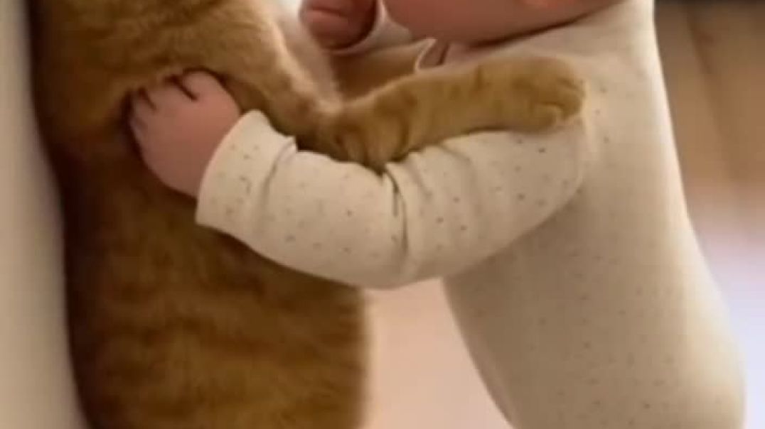 ⁣Baby Says 'No Meowing'... Cat Meows Anyway!😂 #babyandcat #funnycat #cutebaby