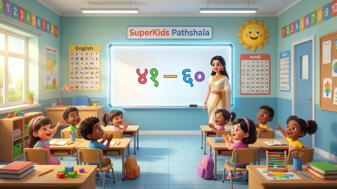 ⁣Learn Hindi Counting 41–60 with Fun! |41 से 60 तक गिनती मज़ेदार तरीके से!