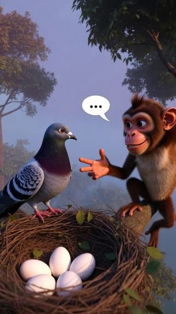 बंदर मामा पेंट पजामा 🤣🐒 ओर कबूतर उड़ा बस पे चढ़ा