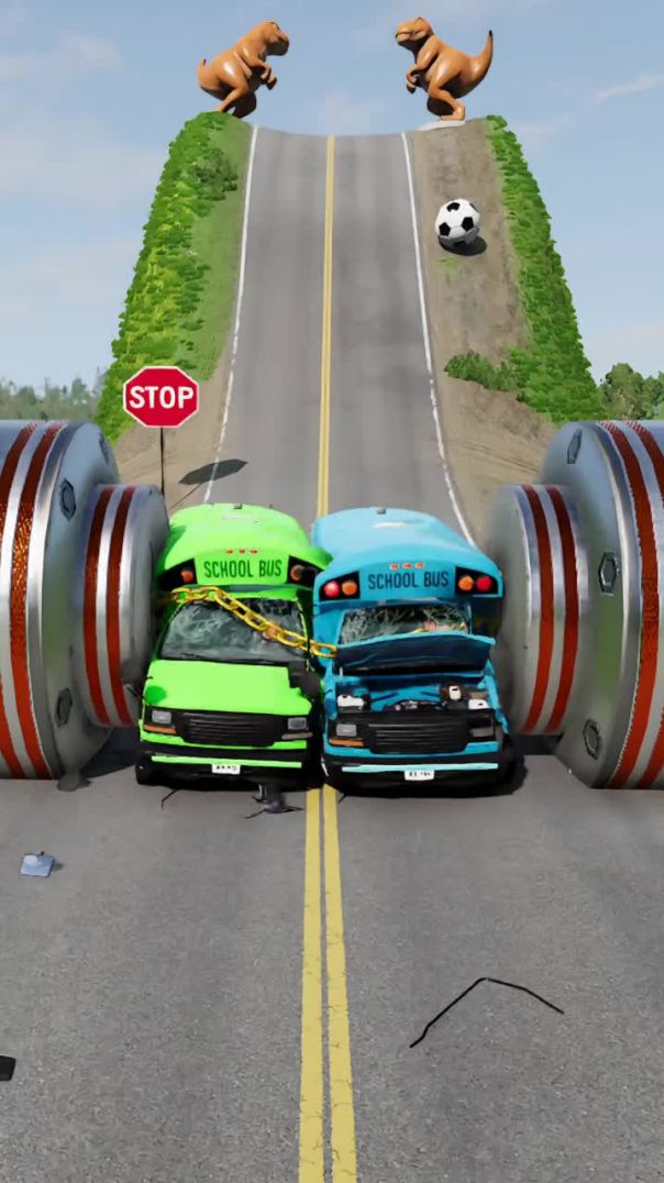 🚗🔥 Giant Rollers vs Cars Challenge | Dino Trap Road | #shortfeed #ai