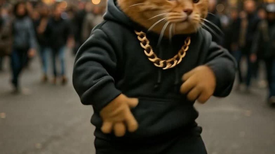 ⁣Hip hop dance cat