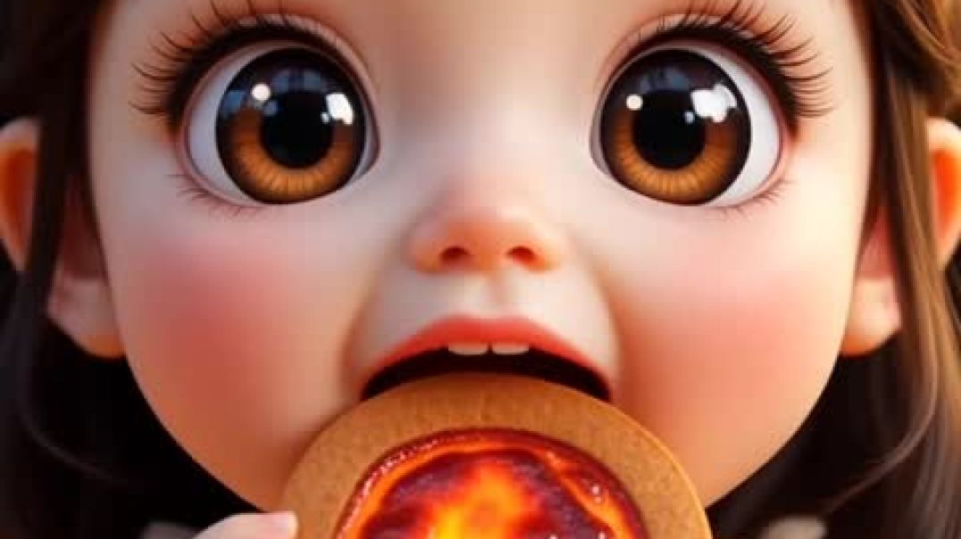 ⁣Girl eat bread made her Lava