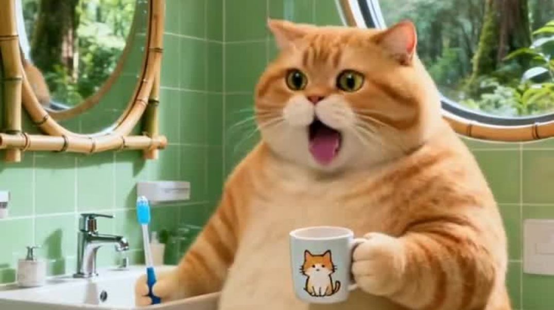 ⁣Orange cat has a girl friend