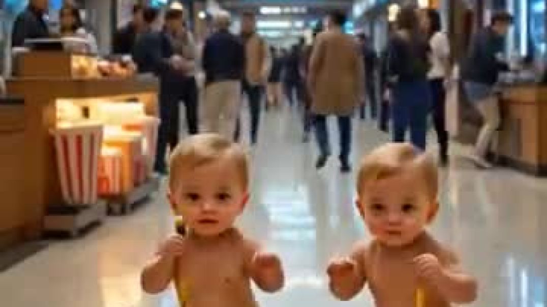 Twin_Babies_Ride_Shopping_Cart_in_Supermarket_🛒👶👶___Cute_Puppy_Moment___Heartwarming___Funny_Scene(3