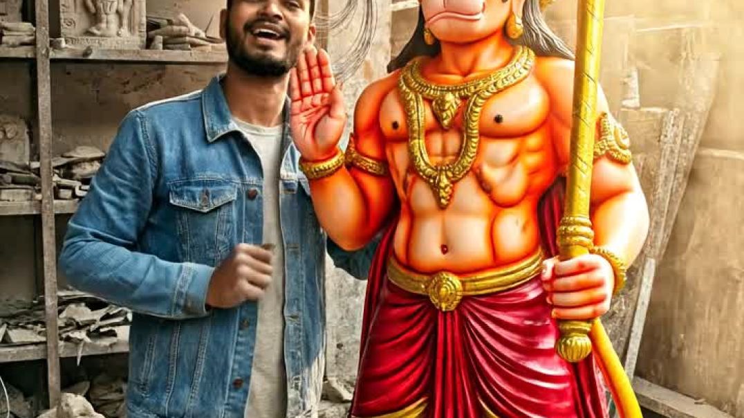 ⁣Hanuman ji ki murti banana