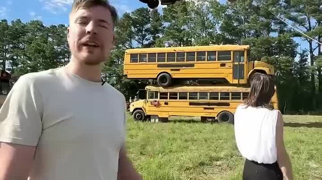 ⁣How Many School Buses Can We Stack_(720P_HD)