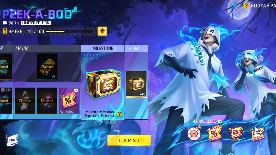 ⁣Free fire boyah pass