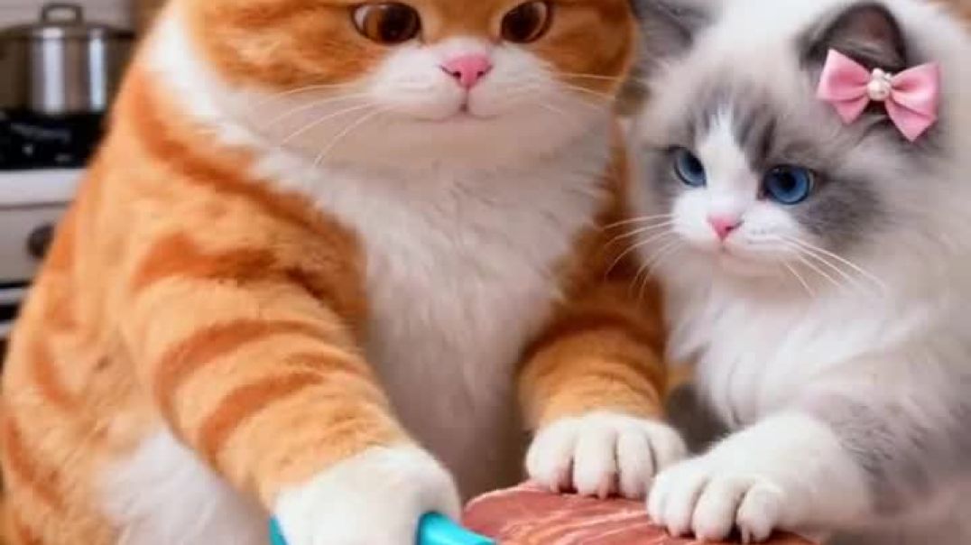 ⁣Cat and girlfriend