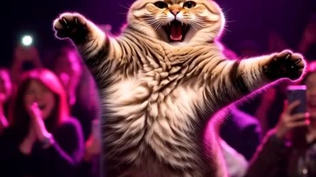 ⁣Funny cat dance on stage