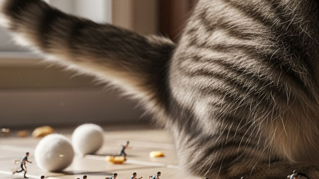 ⁣“Robot vs Cat Funny Kitchen Battle”