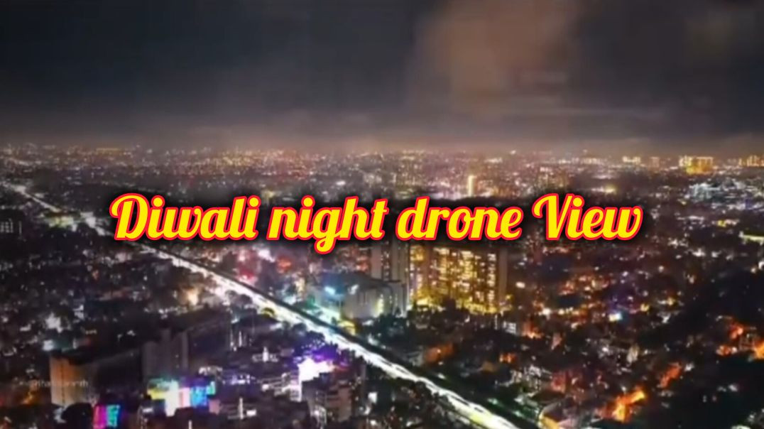 ⁣Diwali night drone View