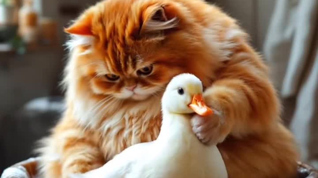 ⁣Cat And Duck New Cartoon Video 📸