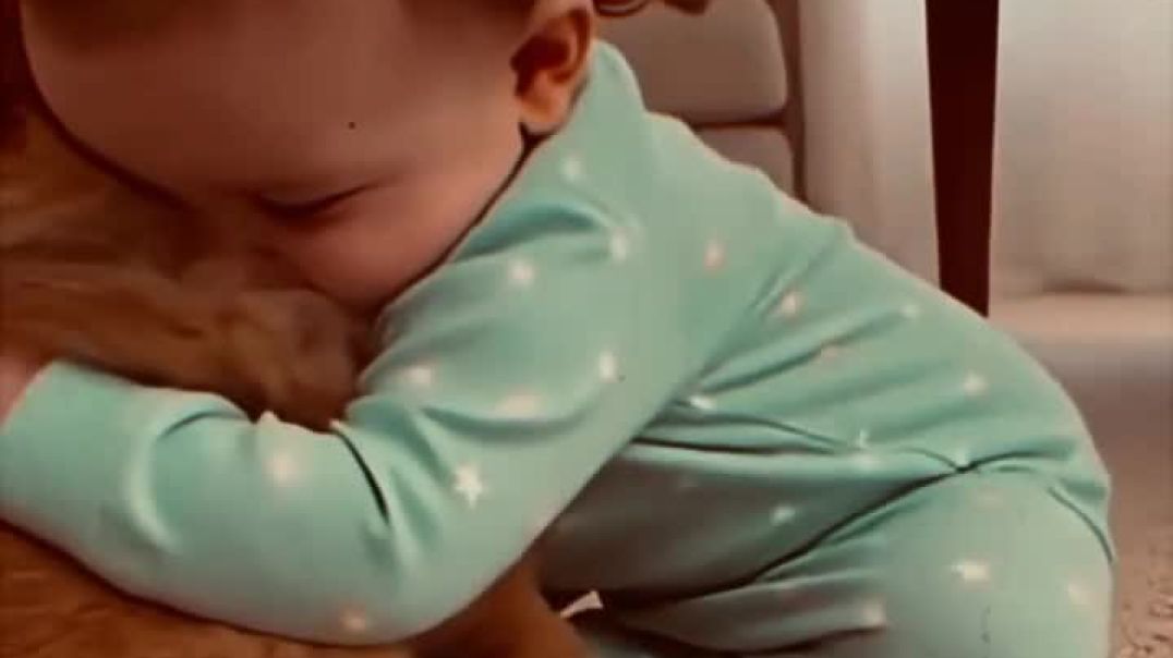 ⁣Small kid and tinny dog 🐕