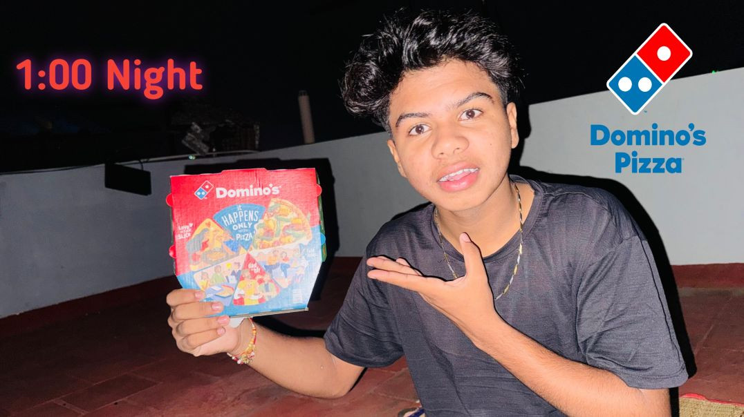 ⁣रात के 1 बजे आया पिज़्ज़ा || night 1:00 Receive demino Pizz || 1 bje aayega pizza 🍕😋 ||