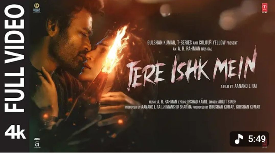 ⁣Aawaara_Angaara__Film_Version____Tere_Ishk_Mein__Dhanush,Kriti__AR_Rahman,Faheem_Aanand_LR_Bhushan_K