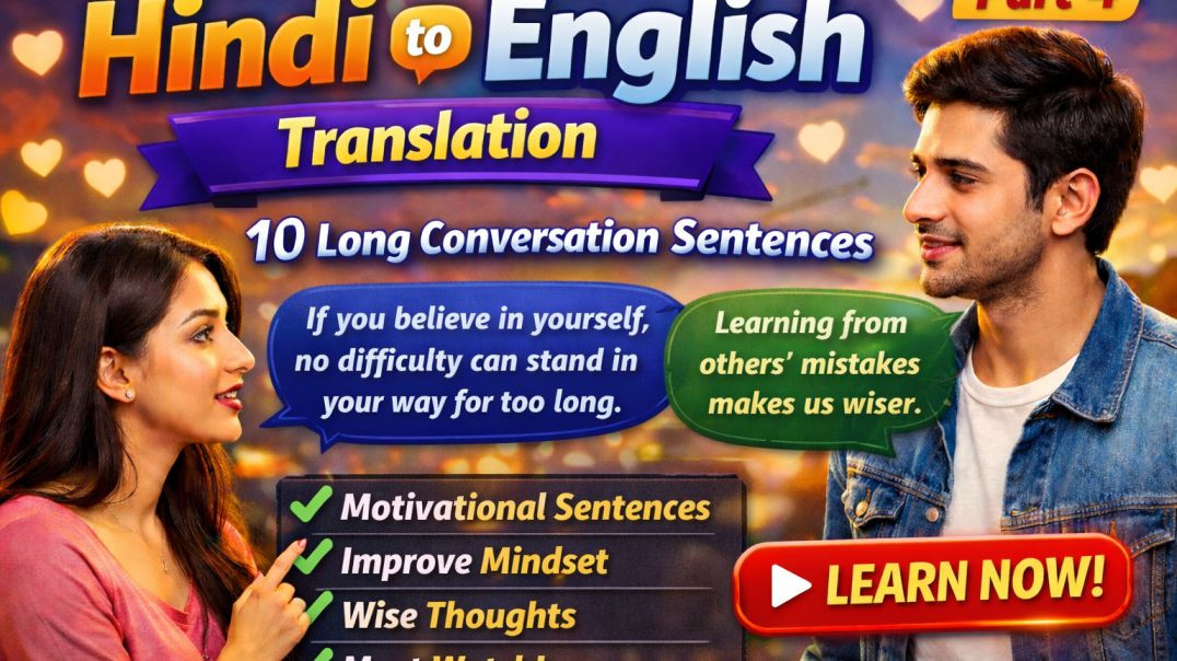 Hindi to English sentences Daily use English