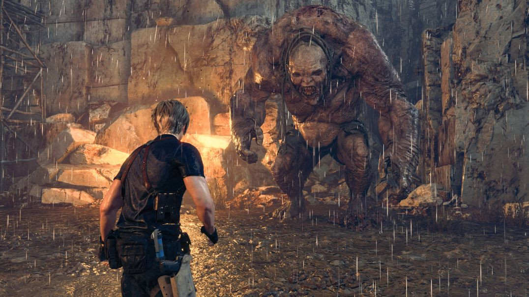 ⁣Resident Evil 4 Remake Leon vs Monster Boss Fight