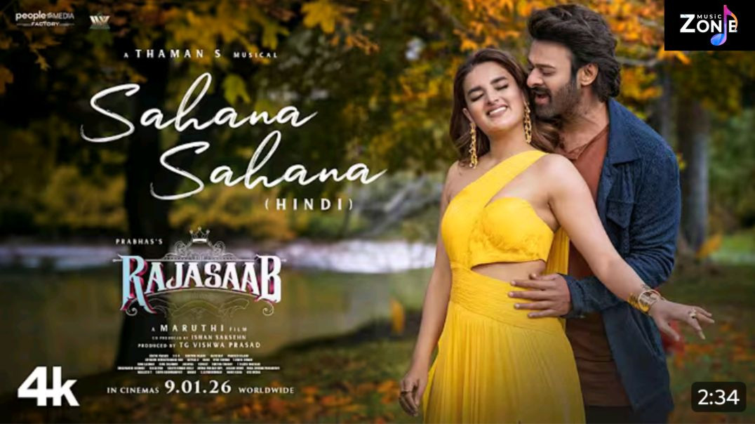 ⁣Sahana Sahana Song (Hindi) - The RajaSaab | Nidhhi | Maruthi | Thaman | Vishal M |  Prabhas |  Kumaa