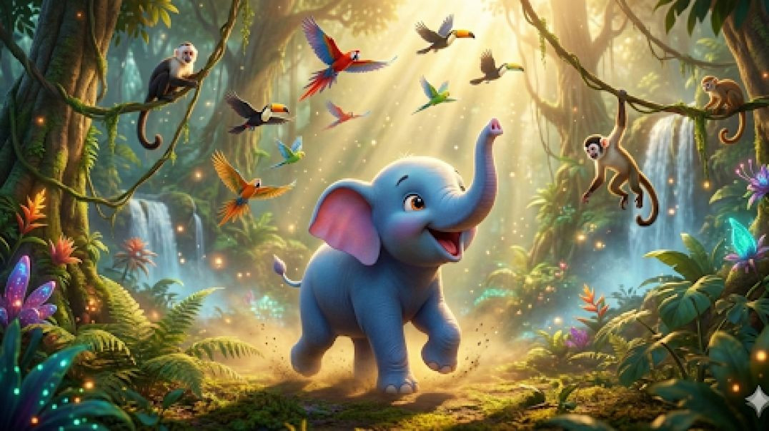 ⁣🔥मोटा हाथी घूमने चला | 😂Funny Elephant & Rabbit Cartoon Song | Hindi Kids Rhyme | Jungle Adventu