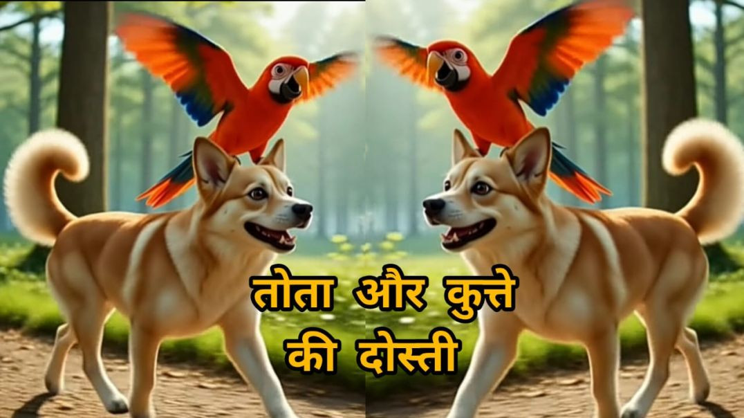 ⁣Tota aur kutte ki dosti /parrot and dog are friends