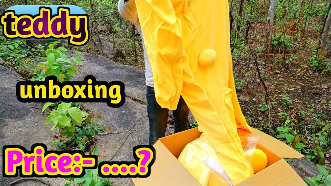⁣teddy bear suit unboxing video _ king boy vlogs _ yellow teddy bear video _ funny video