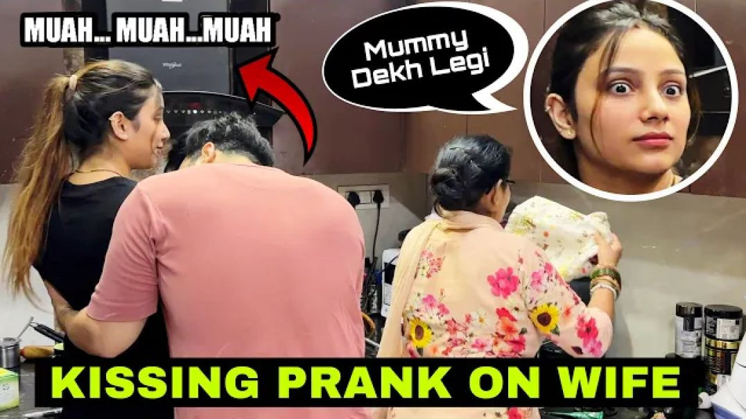 ⁣Kissing Prank On Wife In Front Of Family 💋  EPIC REACTION