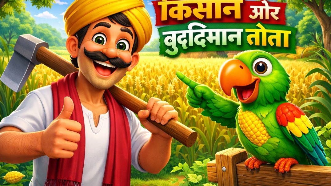 ⁣किसान और बुद्धिमान तोता 🦜 | Moral Story in Hindi | Farmer and Smart Parrot Story
