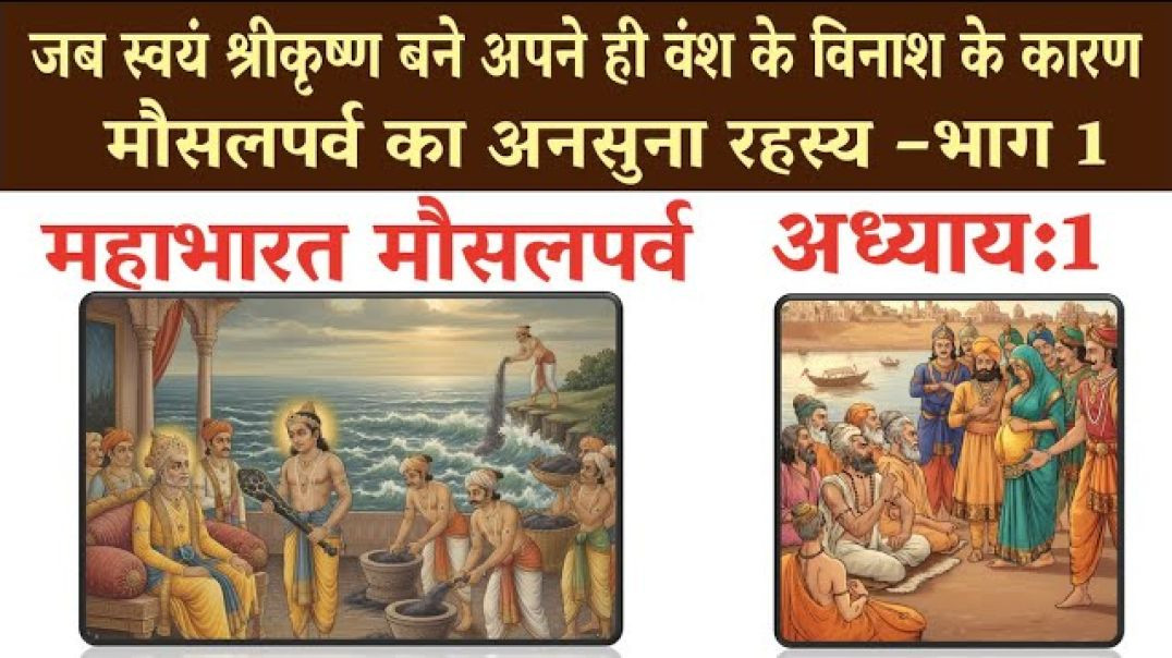 ⁣जब स्वयं श्रीकृष्ण बने अपने ही वंश के विनाश के कारण |Mahabharat-6 MausalParva Ch:1 Bhag-1
