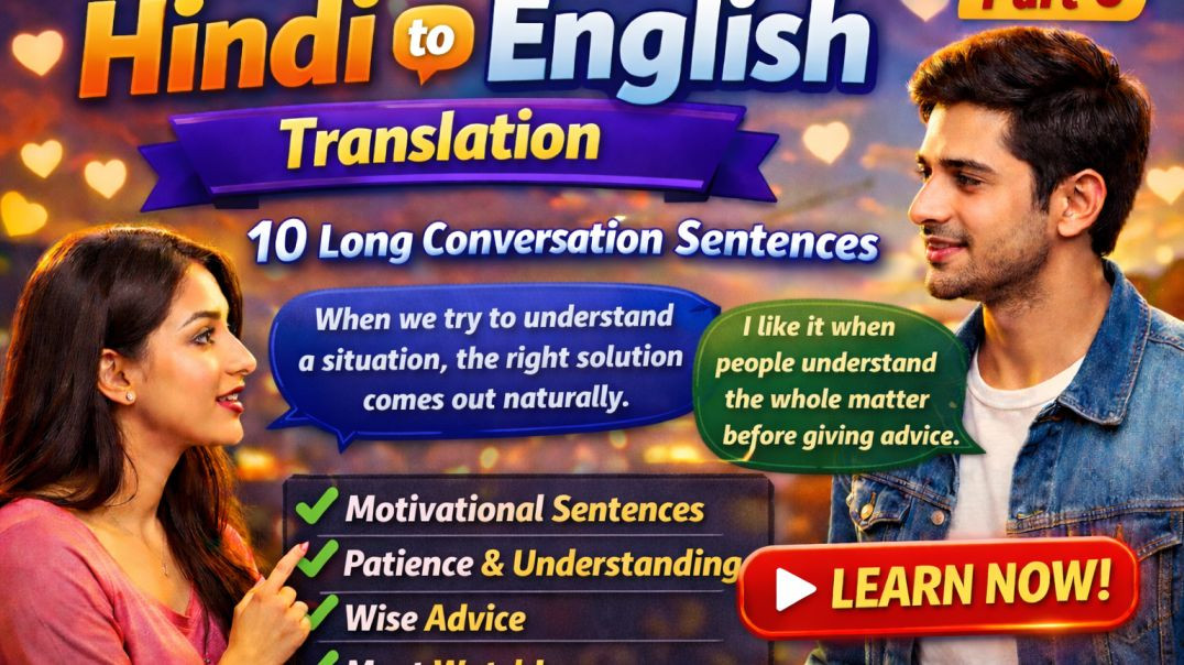 ⁣Hindi to English translation sentences