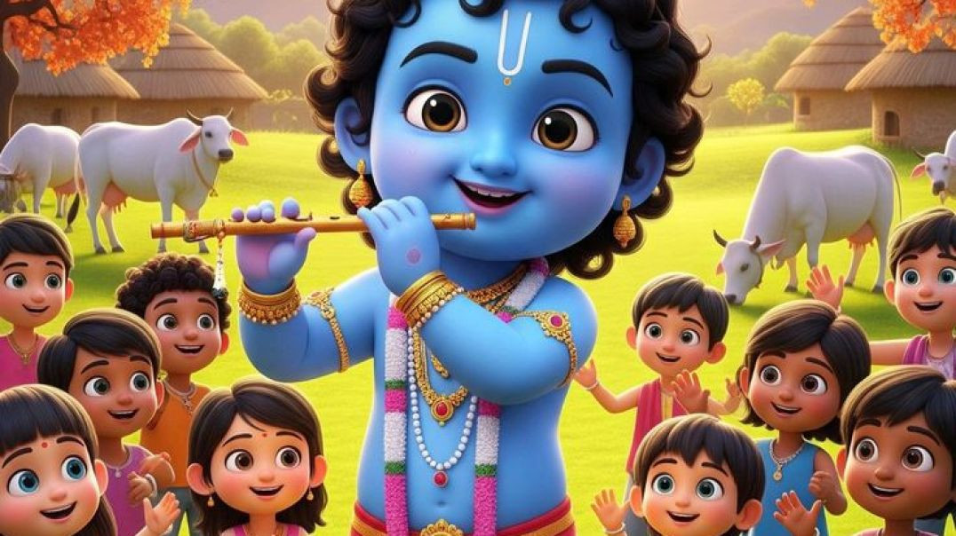 ⁣🥰🦚Little Krishana dance🕺#cow#radhae krishana # bhakti# ai # cute # love # trindingshorts# viral vide