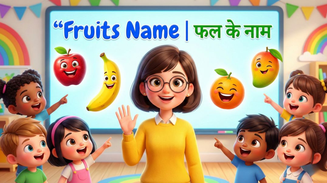 ⁣Fruits Name| फल के नाम | Learn Fruits in Hindi & English for Kids