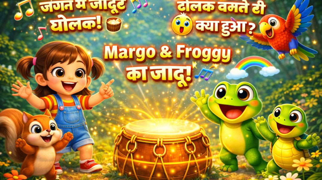 ⁣जंगल में जादुई ढोलक 🥁✨ | Margo & Froggy की मज़ेदार कहानी | Kids Animation Hindi
