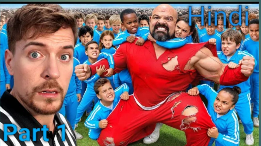 100 kids vs world's strangest man!|Mrbeast hindi