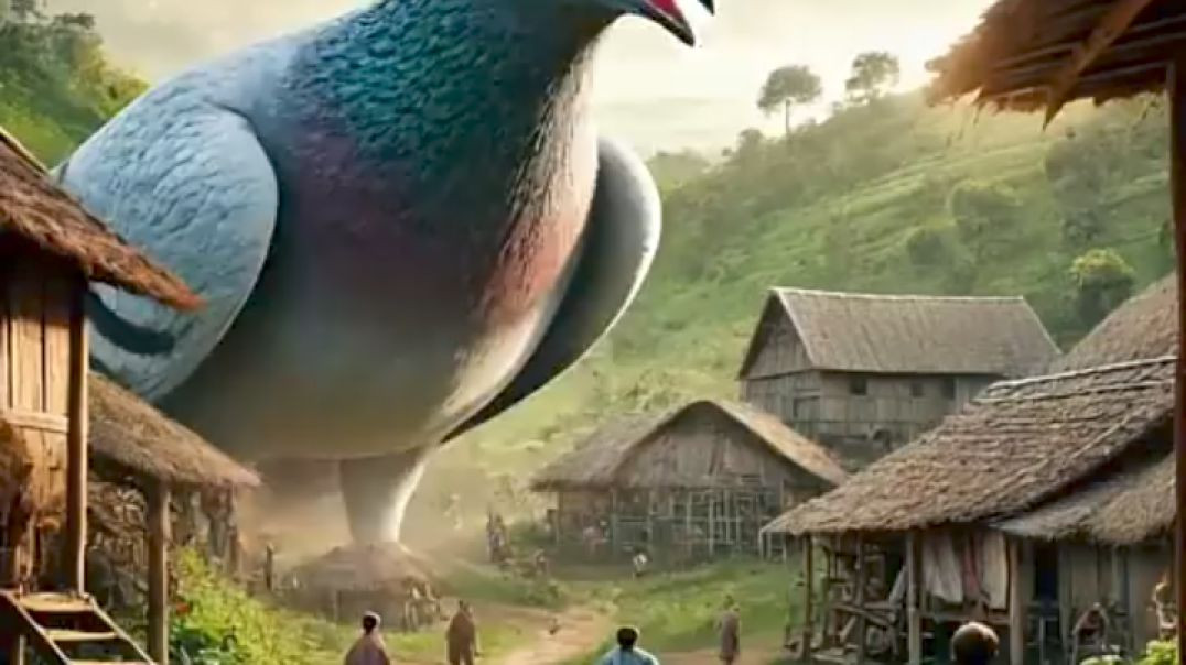 ⁣A_big_pigeon_enters_the_village___True_story_of_the_pigeon_and_the_hen_😭_#ai_#hen_#pigeon_#farmer(48