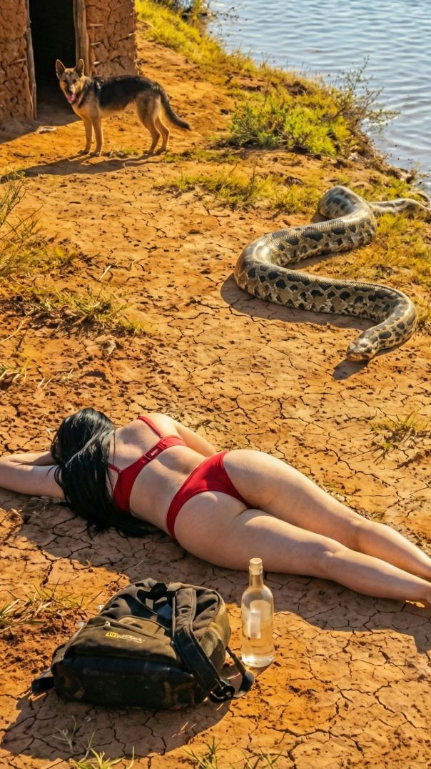 She Didn’t See the GIANT Snake Behind Her  But the Dog Did!” #shortsfeed #shortvideo #youtubeshorts