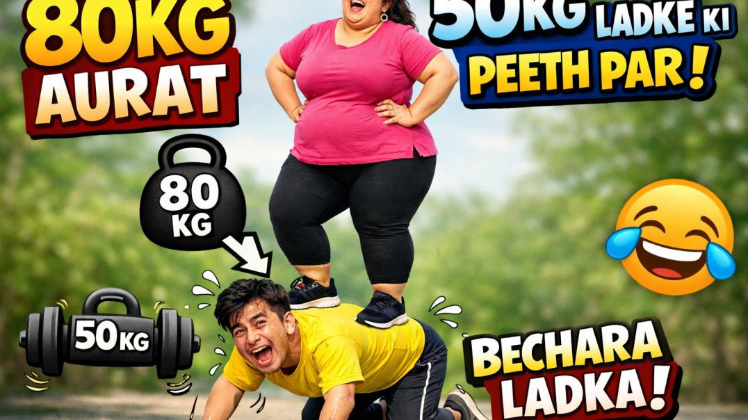 ⁣Itna Weight! 😆 80KG Aurat Ne 50KG Ladke Ka Kya Haal Kar Diya