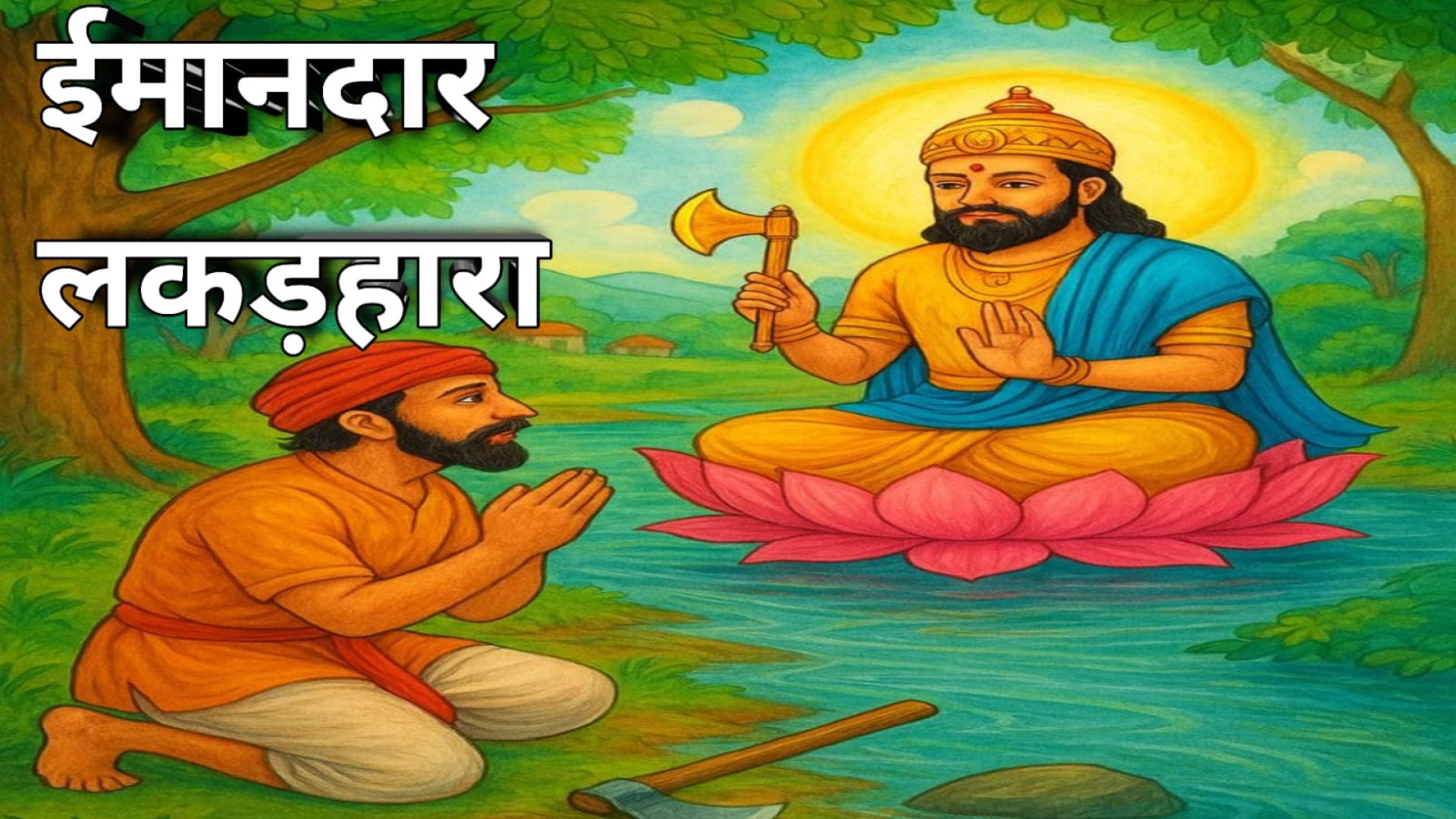 ⁣ईमानदार लकड़हारा की कहानी ! The Story of the Honest Woodcutter