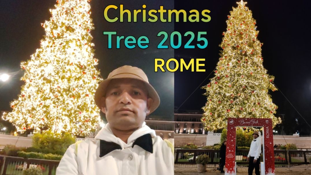 ⁣रोम इटली 🇮🇹 - ये है रोम शहर के Piazza del Popolo का Christmas Tree 2025 🎄 | Namaste Italy