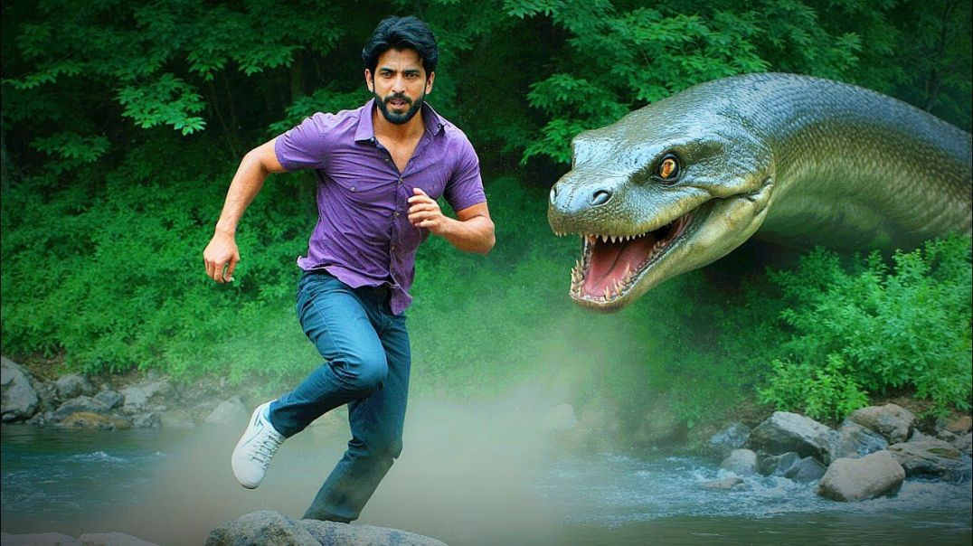 ⁣A man surviving in the jungle with giant anaconda/ film saap wala /saap wala film