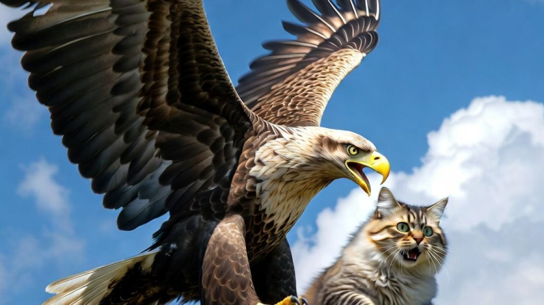 ⁣Cat Steals Eagle’s Eggs – A Shocking End”   3. “Nature’s Revenge: Eagle vs Cat”