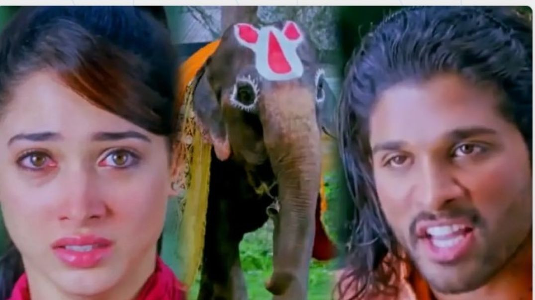 ⁣अल्लू अर्जुन ने तमन्ना को इस विशाल हाथी से बचा लिया l Badrinaath Movie Best