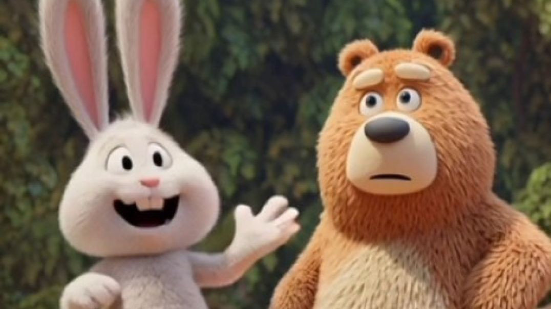 ⁣Khargosh aur bhalu #aivideo #Cortoons #animation #video#