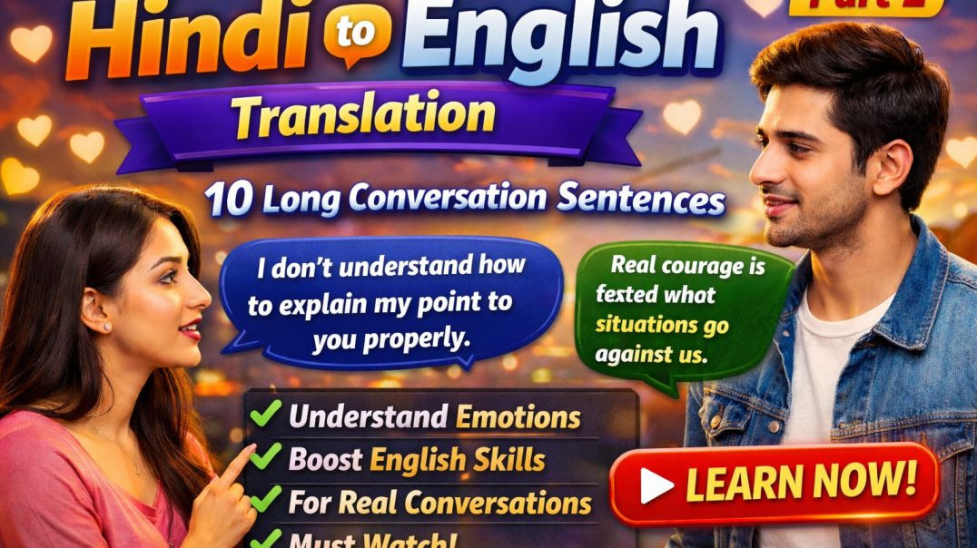 ⁣Daily Use English Conversation | Hindi to English Long Sentences | Part 2