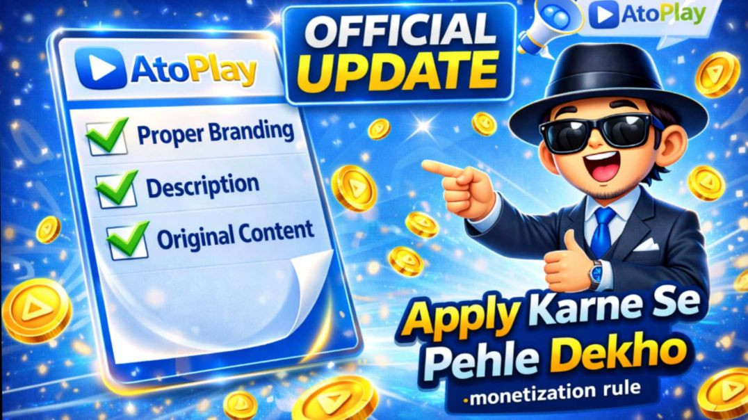 ⁣AtoPlay Official Update 🚨 Monetization Se Pehle Ye 4 Kaam Karo!