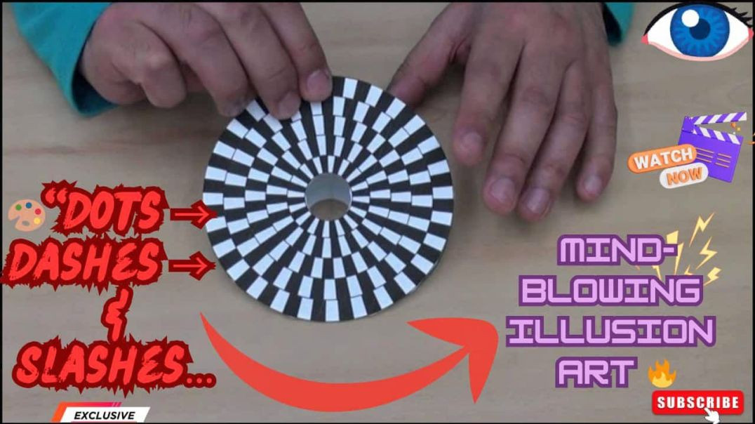 ⁣“Mind-Blowing Rotating Canvas Illusion Art 🎨🌀 | Dots, Dashes &Slashes Creating Magic!”