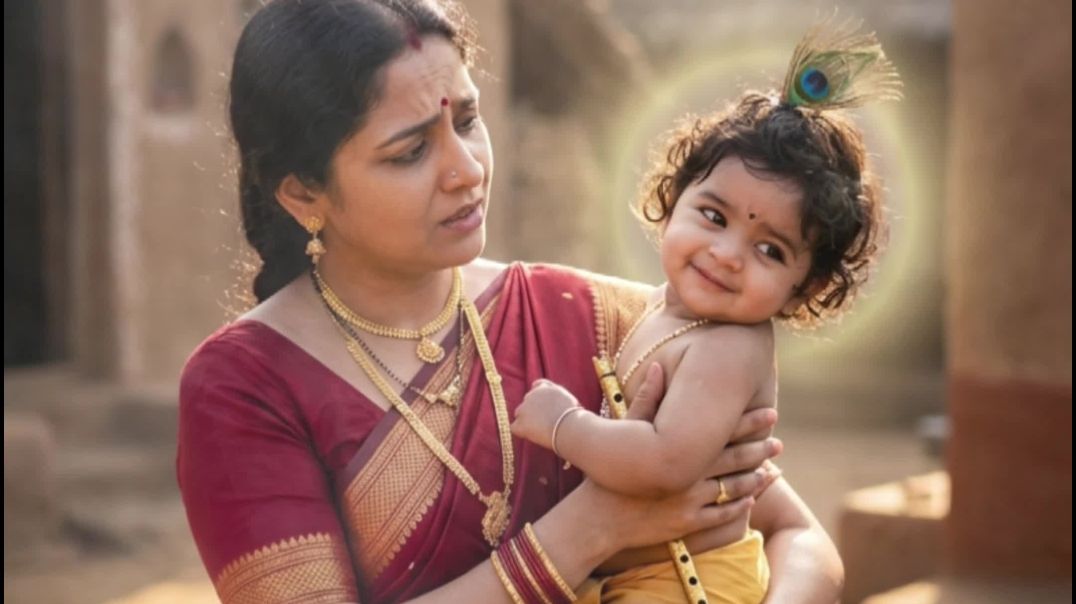 ⁣कन्हैया ने मिट्टी क्यों खाई? 😲 | माता यशोदा और ब्रह्मांड दर्शन | कृष्ण लीला